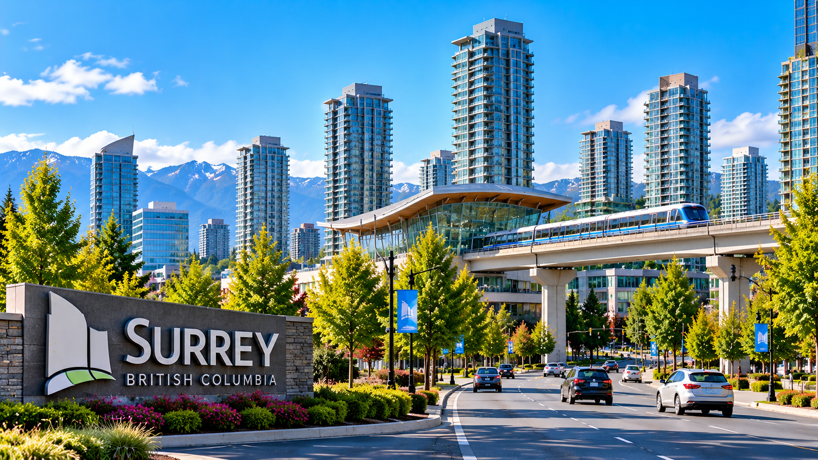 Surrey, BC city skyline